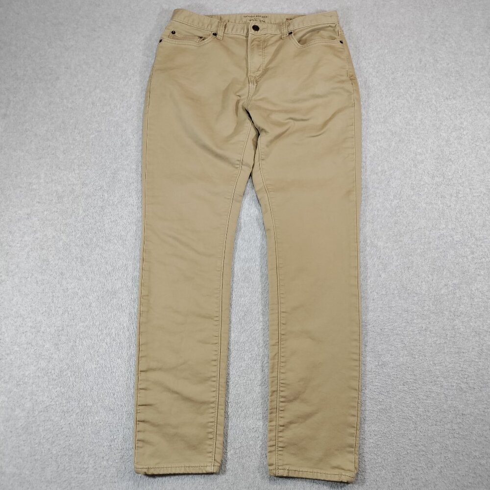 Banana Republic Traveler Jean mens 32x34* (32x29) Beige Stretch Cotton Casual
